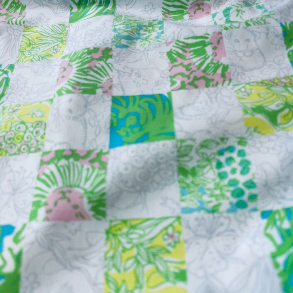 ~ RARE Lilly Pulitzer Med Bikini Swim Bottom Lioness Patch Pattern, Lined